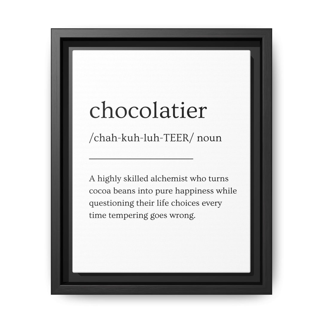 Chocolatier Definition Framed Canvas