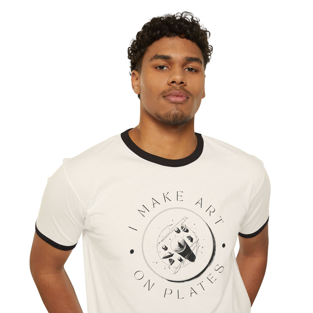 I Make Art on Plates Ringer T-Shirt