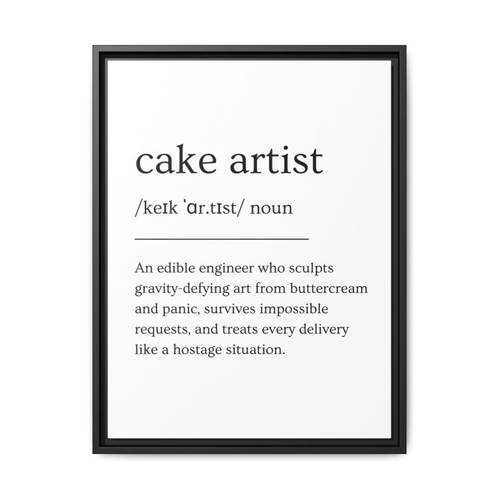 Cake Artist Definition Framed Canvas