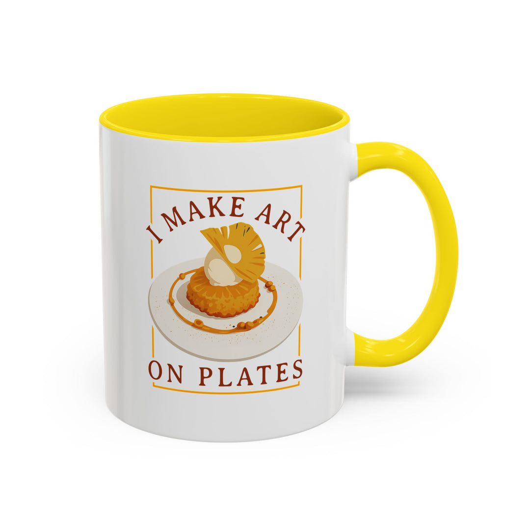 I Make Arts on Plates Color Accent Mug