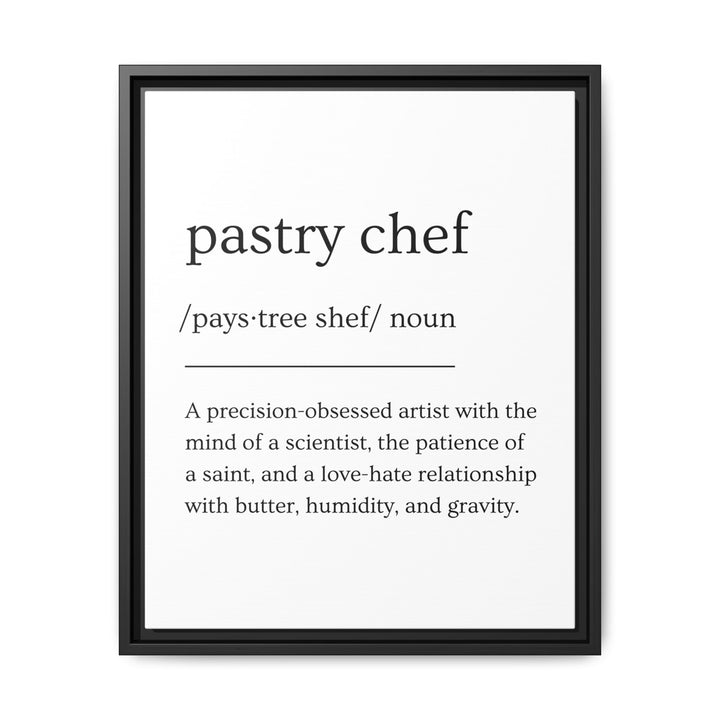 Pastry Chef Definition Framed Canvas