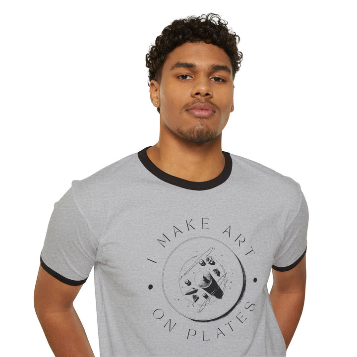 I Make Art on Plates Ringer T-Shirt