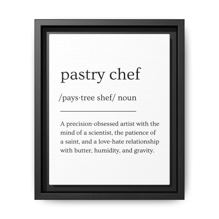 Pastry Chef Definition Framed Canvas