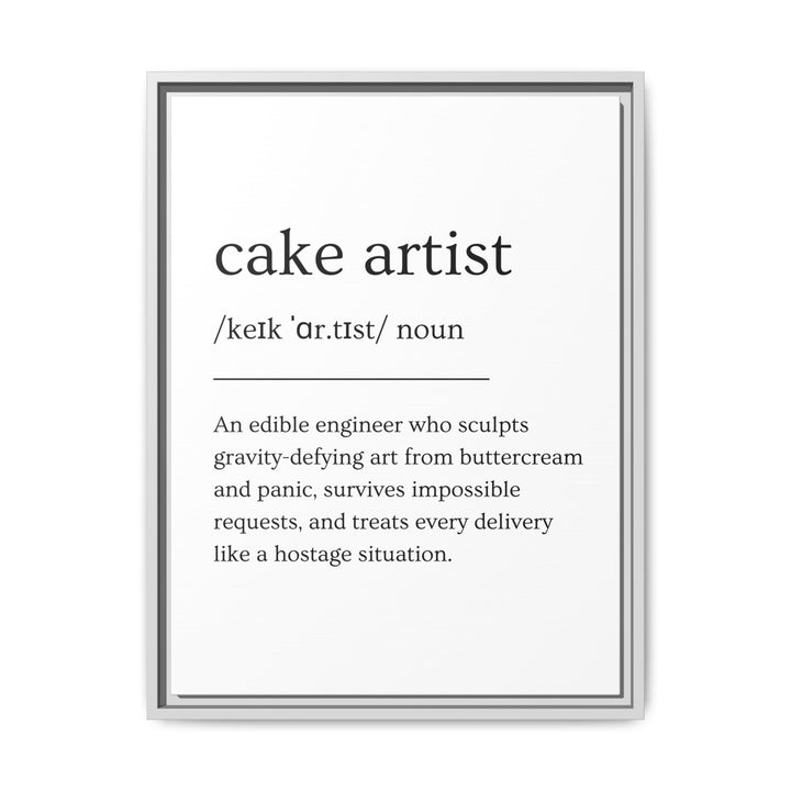 Cake Artist Definition Framed Canvas