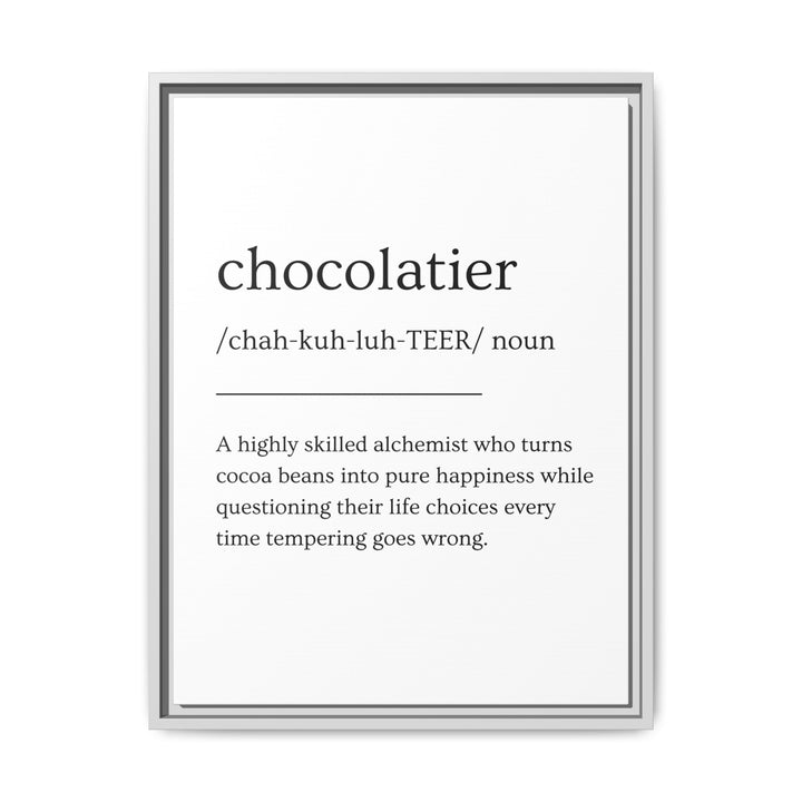 Chocolatier Definition Framed Canvas
