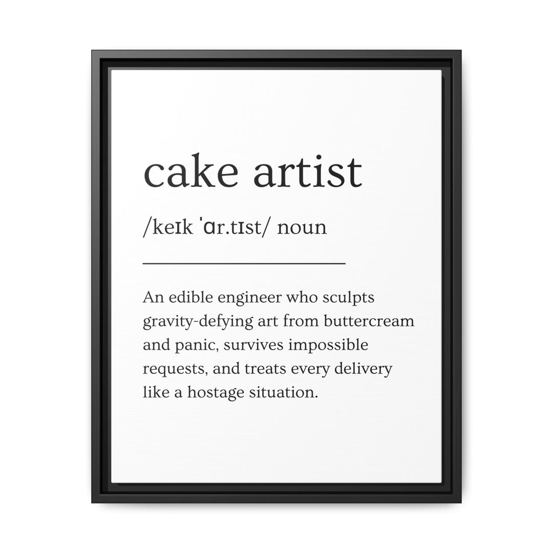 Cake Artist Definition Framed Canvas