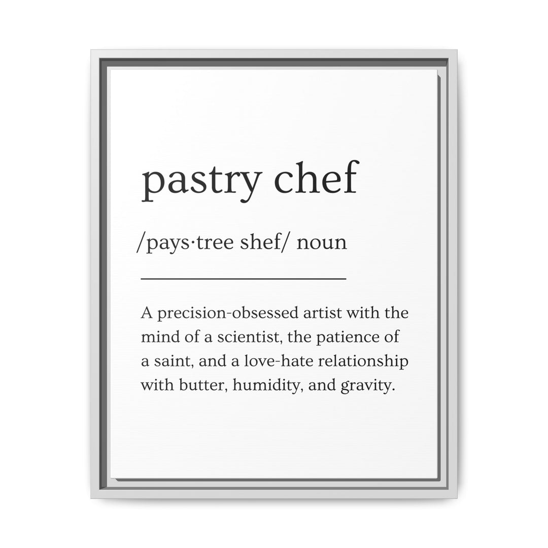 Pastry Chef Definition Framed Canvas