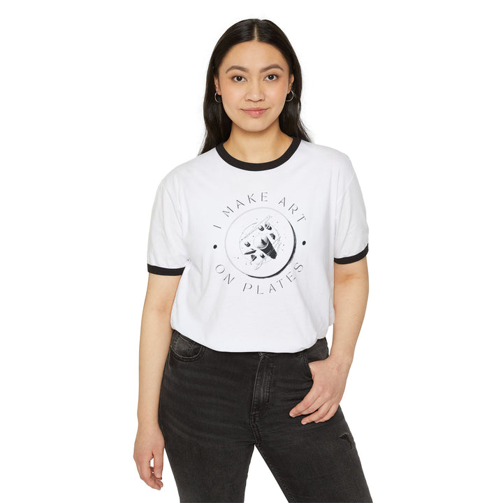 I Make Art on Plates Ringer T-Shirt