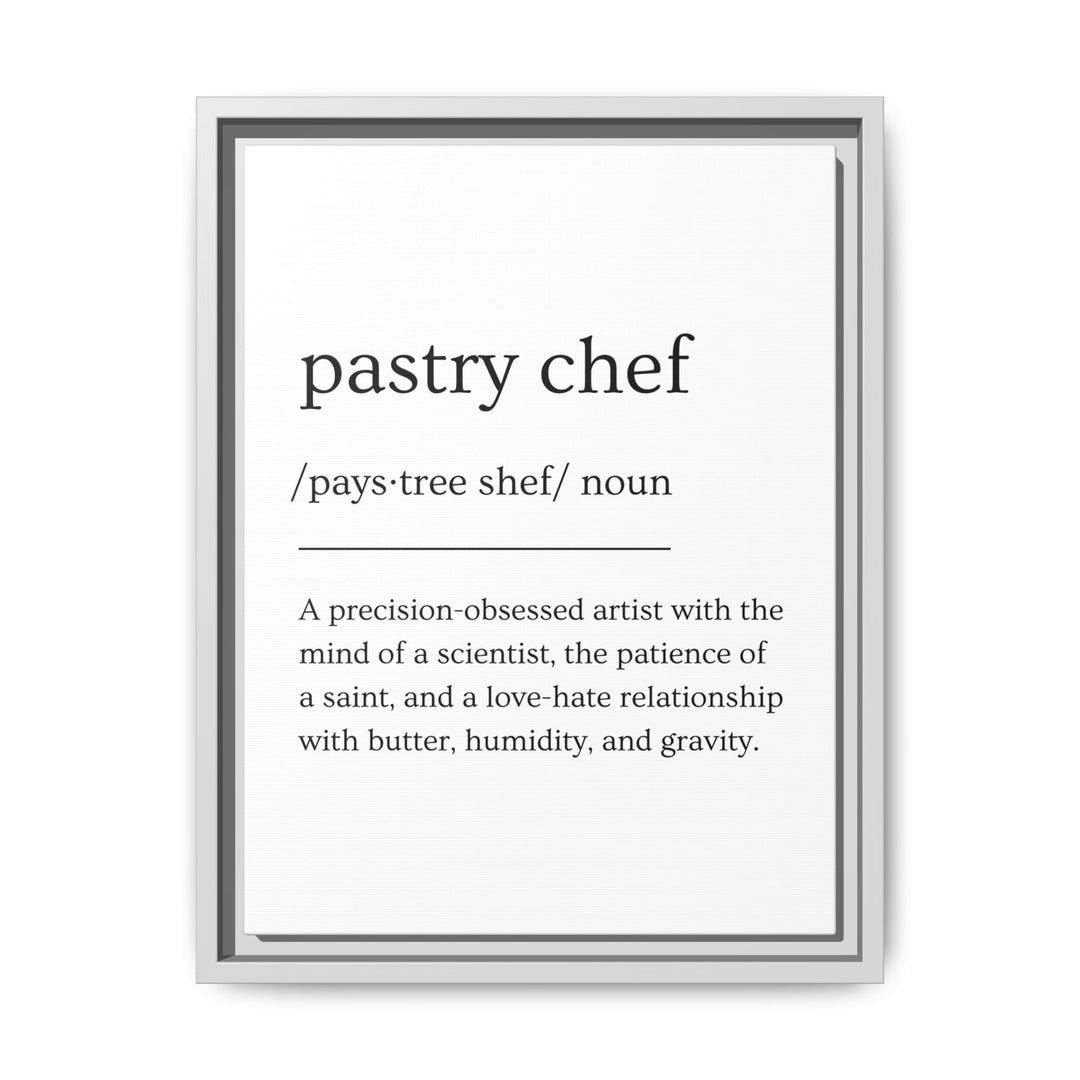 Pastry Chef Definition Framed Canvas