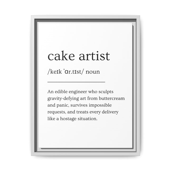 Cake Artist Definition Framed Canvas
