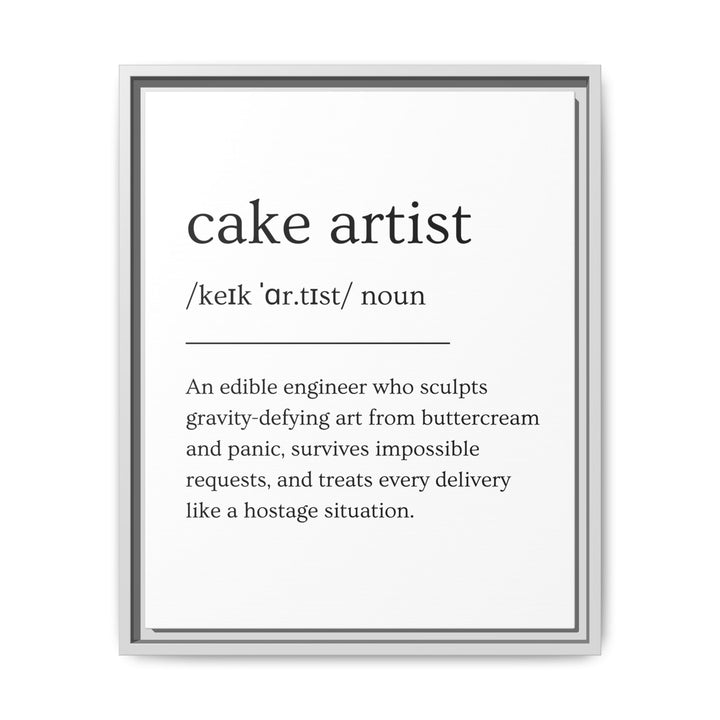 Cake Artist Definition Framed Canvas