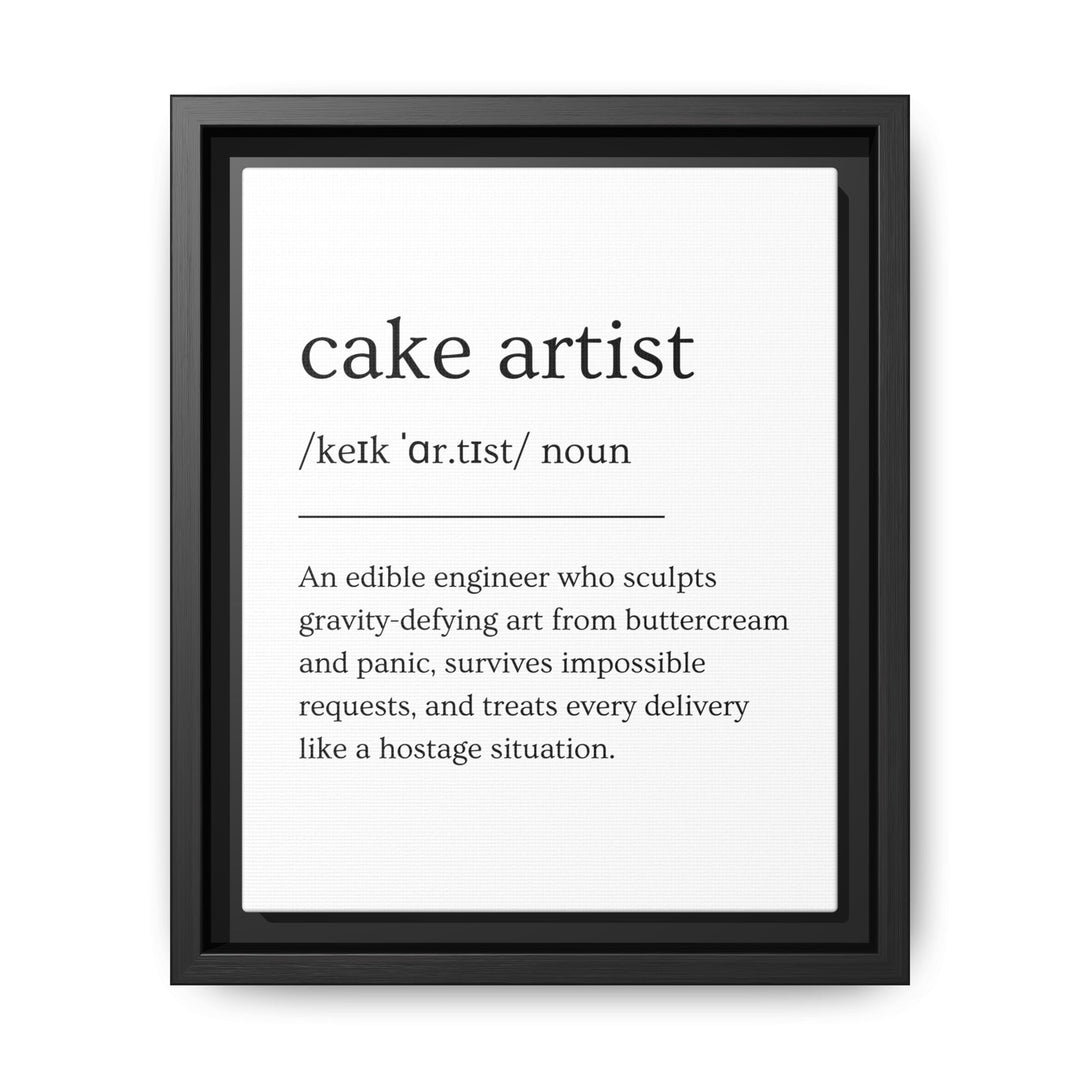 Cake Artist Definition Framed Canvas
