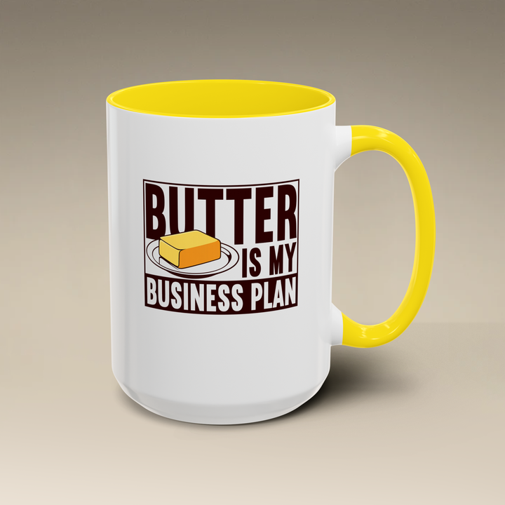 Butter Is My Business Plan Color Accent Mug