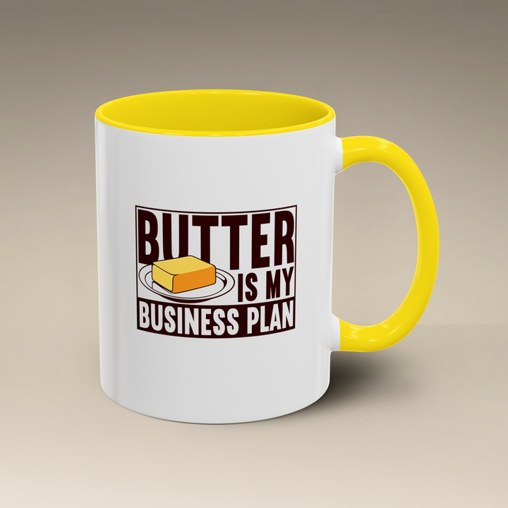 Butter Is My Business Plan Color Accent Mug