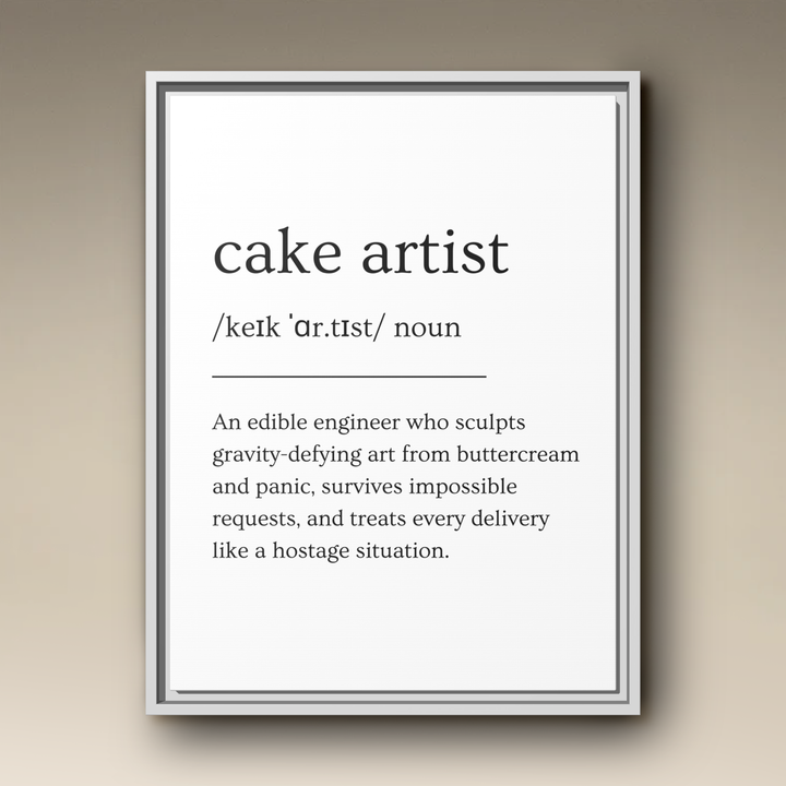 Cake Artist Definition Framed Canvas