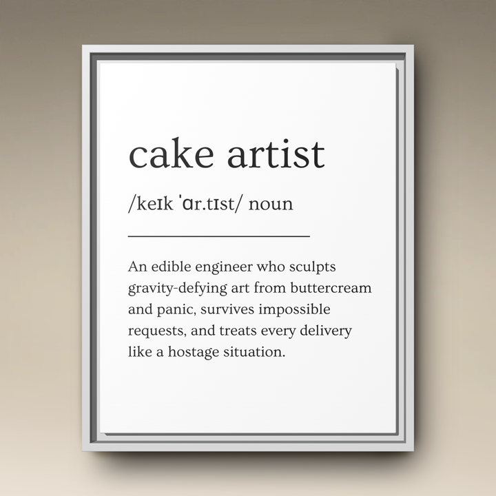 Cake Artist Definition Framed Canvas