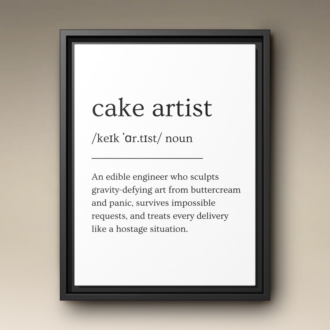 Cake Artist Definition Framed Canvas