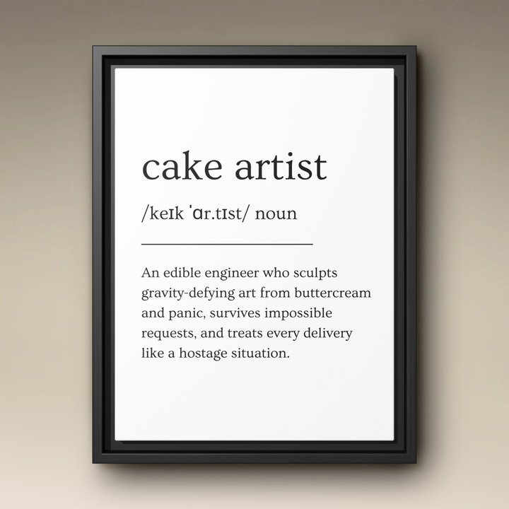 Cake Artist Definition Framed Canvas