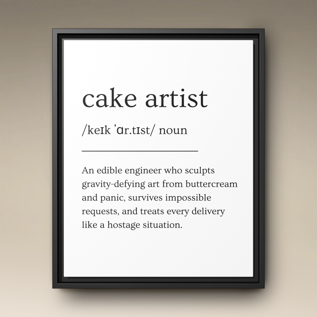Cake Artist Definition Framed Canvas