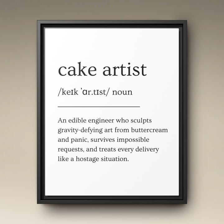 Cake Artist Definition Framed Canvas