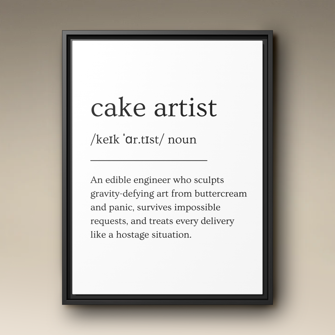 Cake Artist Definition Framed Canvas