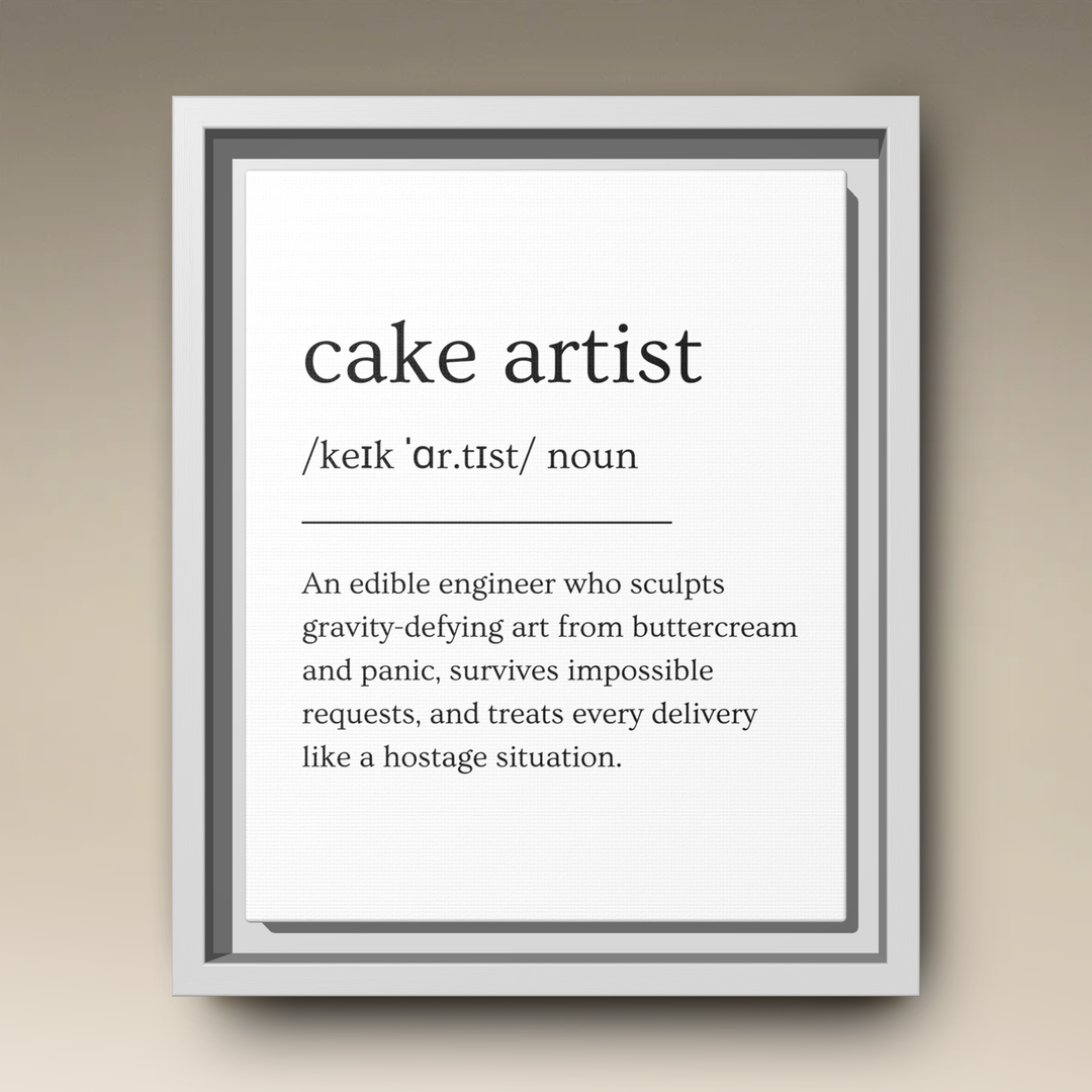 Cake Artist Definition Framed Canvas
