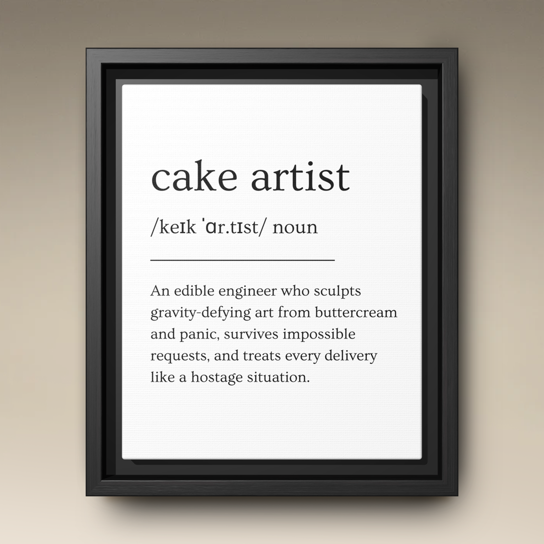 Cake Artist Definition Framed Canvas