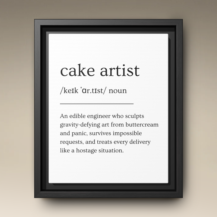 Cake Artist Definition Framed Canvas