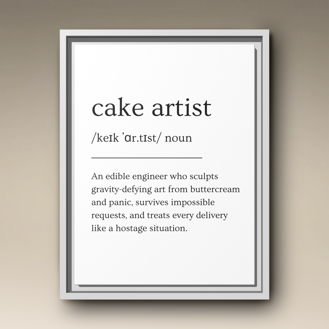 Cake Artist Definition Framed Canvas