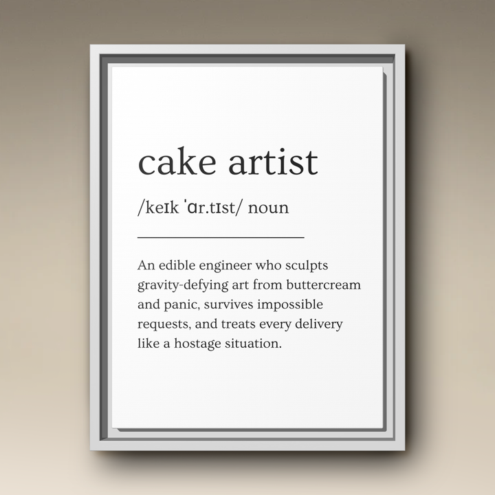 Cake Artist Definition Framed Canvas