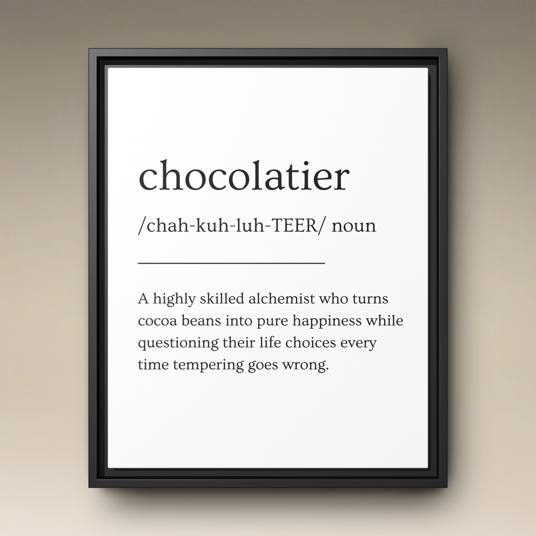 Chocolatier Definition Framed Canvas