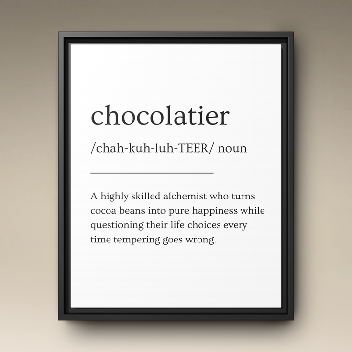 Chocolatier Definition Framed Canvas