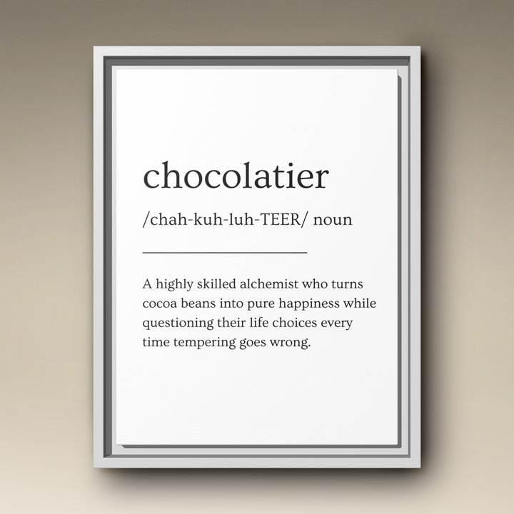 Chocolatier Definition Framed Canvas