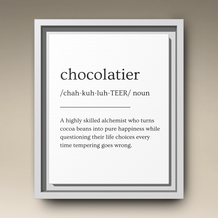 Chocolatier Definition Framed Canvas