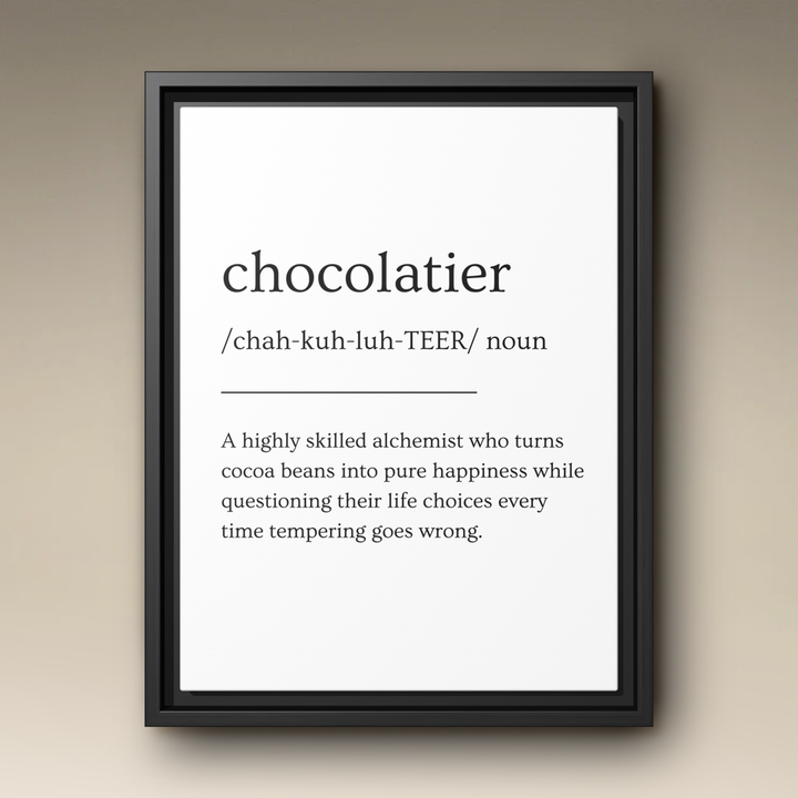 Chocolatier Definition Framed Canvas