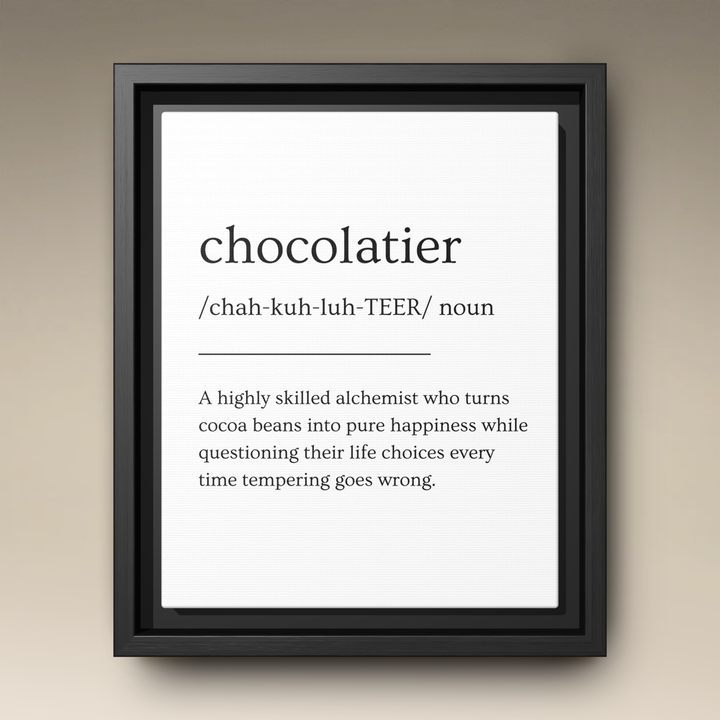 Chocolatier Definition Framed Canvas