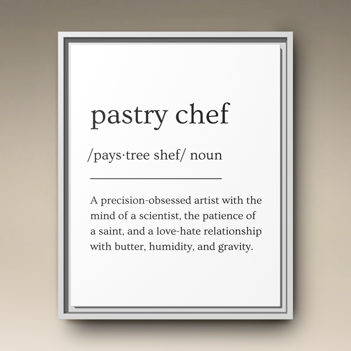 Pastry Chef Definition Framed Canvas