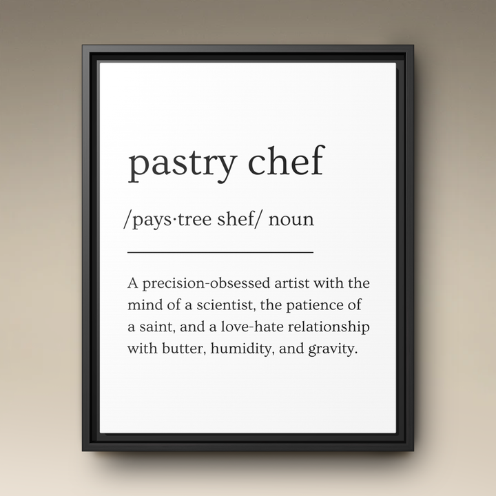 Pastry Chef Definition Framed Canvas
