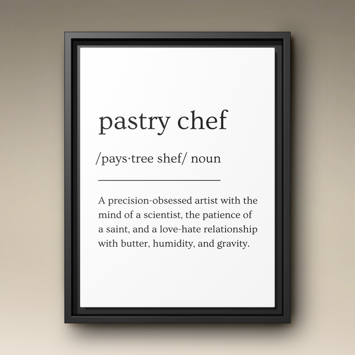 Pastry Chef Definition Framed Canvas
