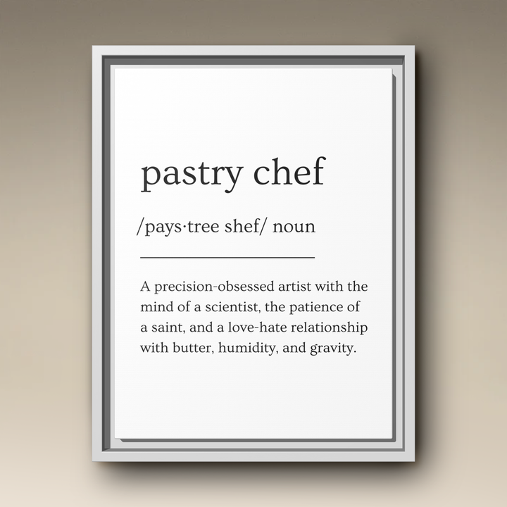 Pastry Chef Definition Framed Canvas
