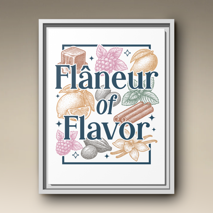 Flâneur of Flavor Framed Canvas
