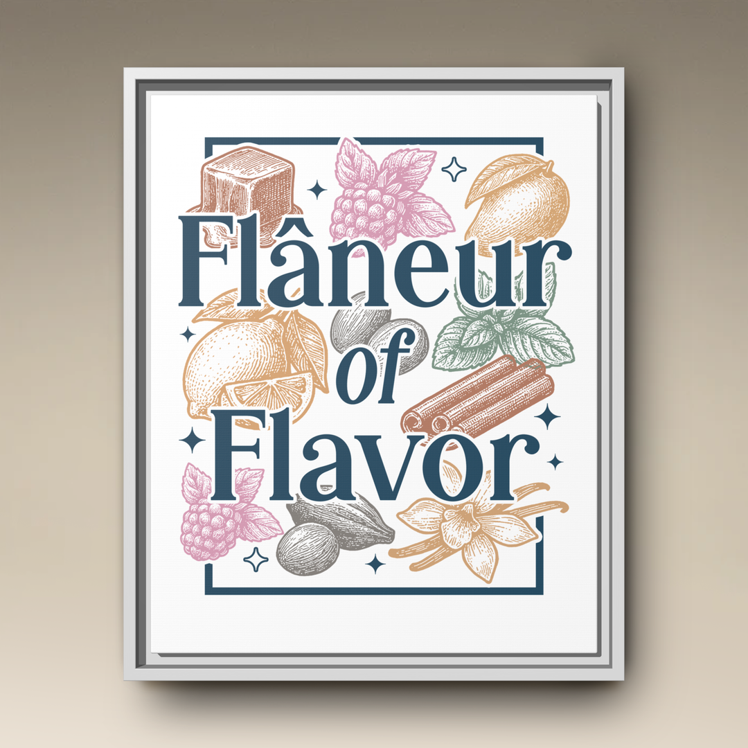 Flâneur of Flavor Framed Canvas