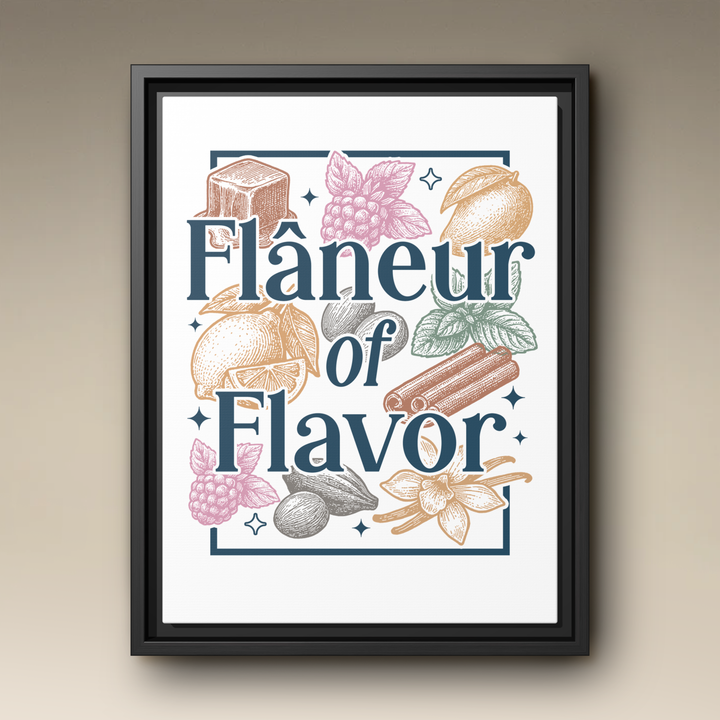 Flâneur of Flavor Framed Canvas
