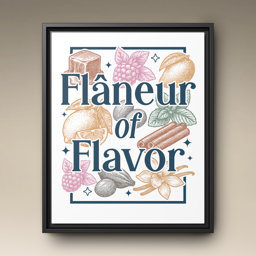 Flâneur of Flavor Framed Canvas