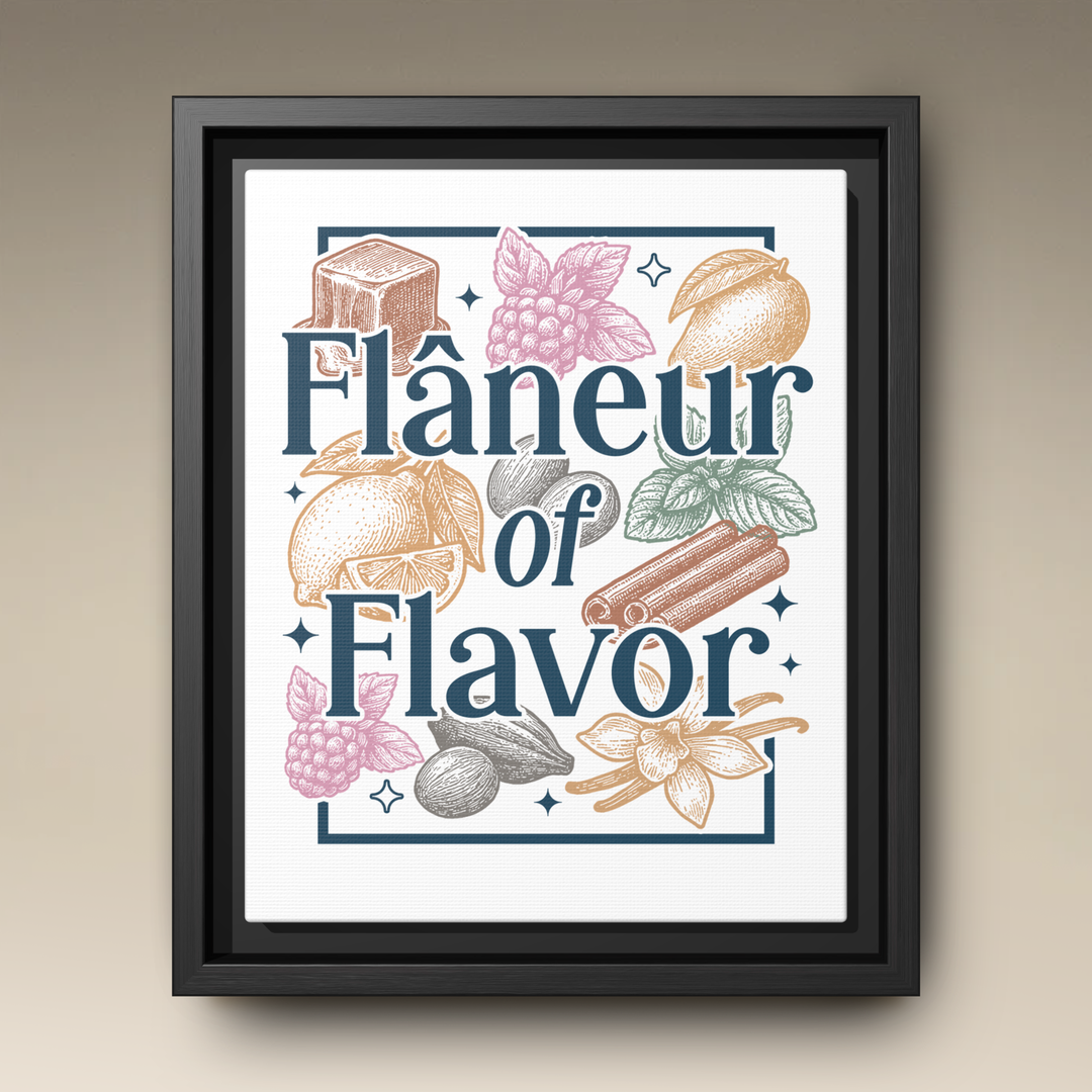 Flâneur of Flavor Framed Canvas