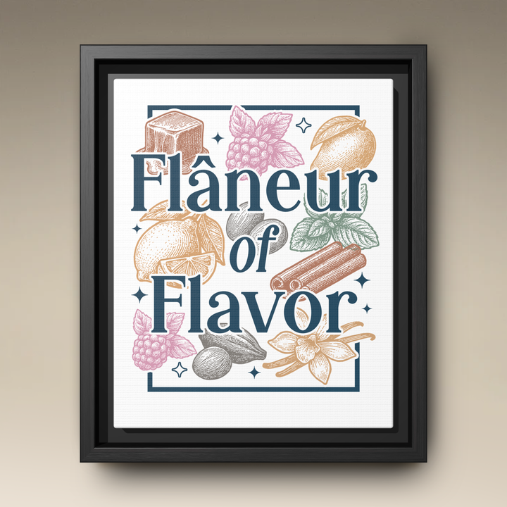 Flâneur of Flavor Framed Canvas
