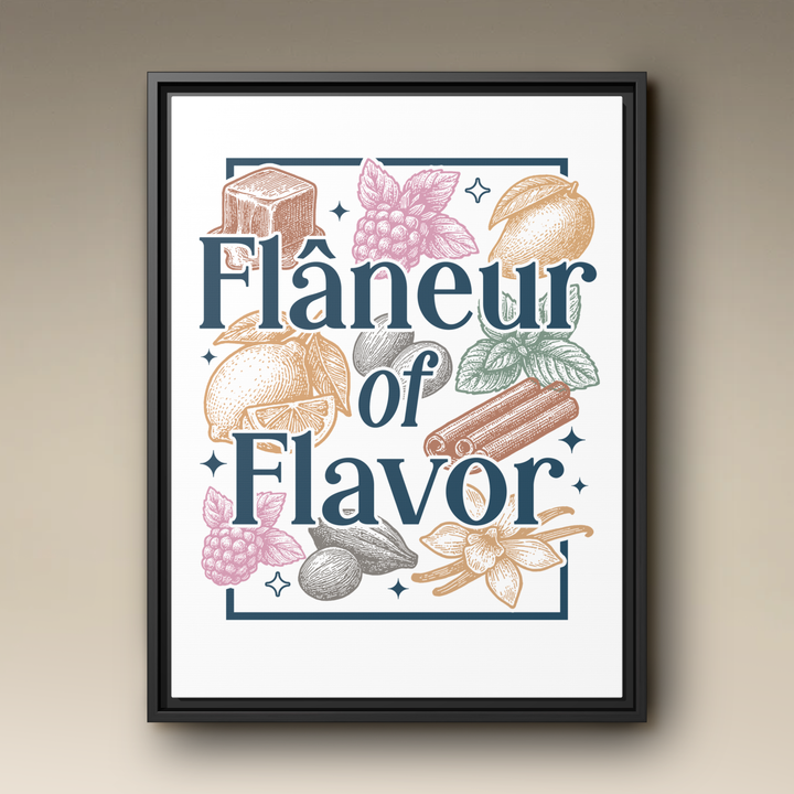Flâneur of Flavor Framed Canvas