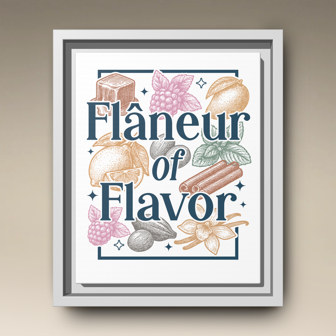 Flâneur of Flavor Framed Canvas