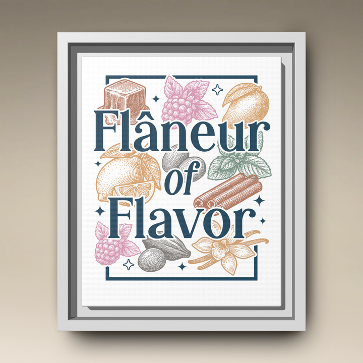 Flâneur of Flavor Framed Canvas