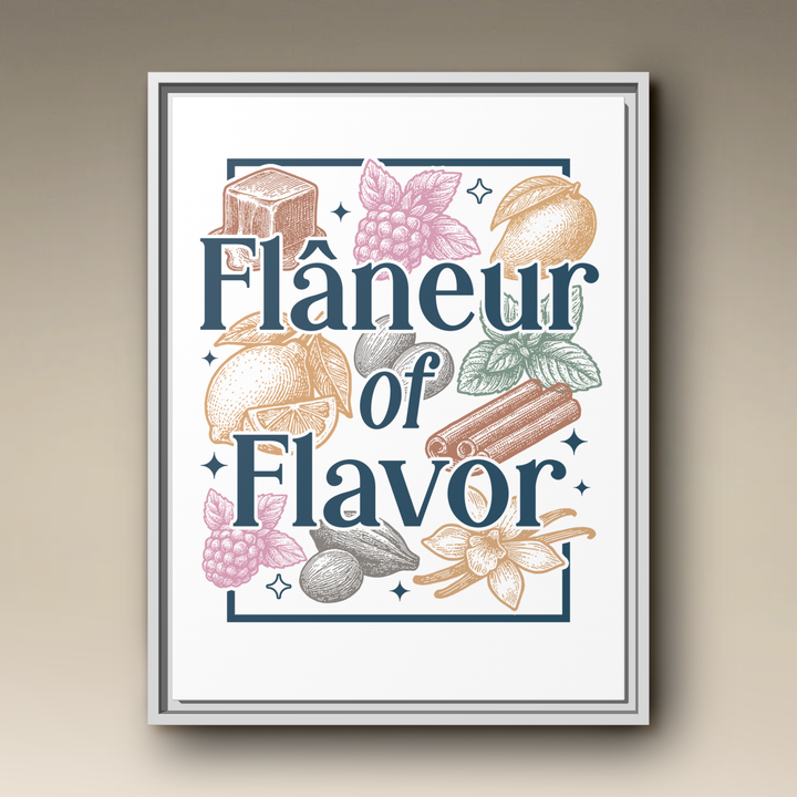 Flâneur of Flavor Framed Canvas